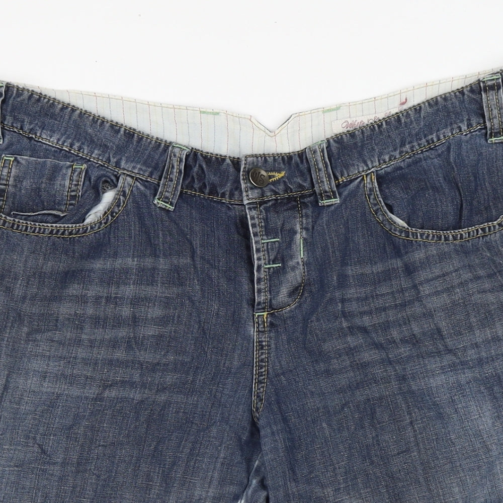 White Stuff Mens Blue Cotton Bermuda Shorts Size 30 in L10 in Regular Button