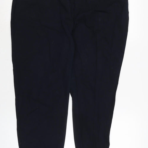 Wallis Womens Blue Cotton Blend Cropped Jeans Size 16 L23 in Regular Zip