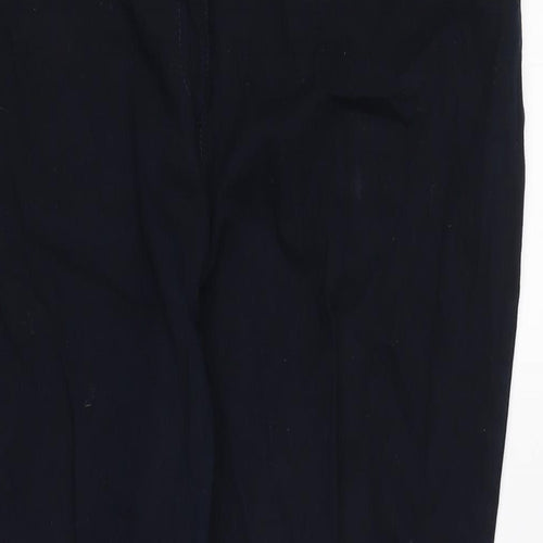 Wallis Womens Blue Cotton Blend Cropped Jeans Size 16 L23 in Regular Zip