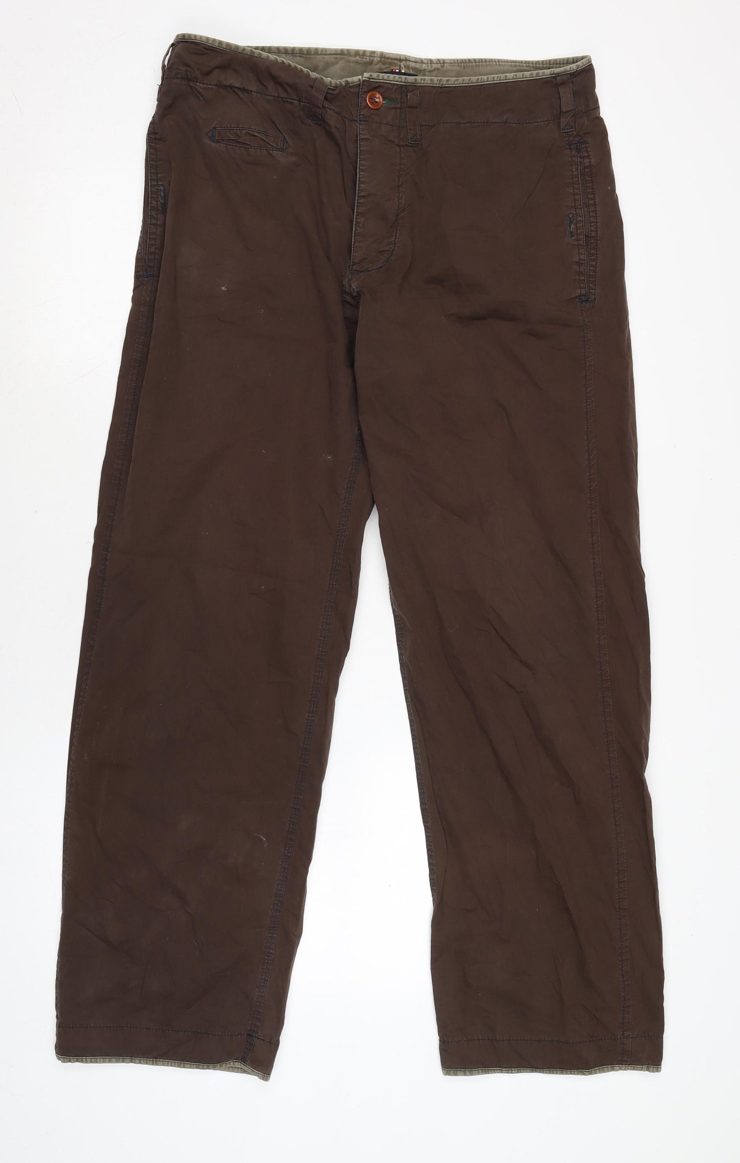 Paul Smith Mens Brown Polyester Trousers Size 32 in L32 in Regular Button