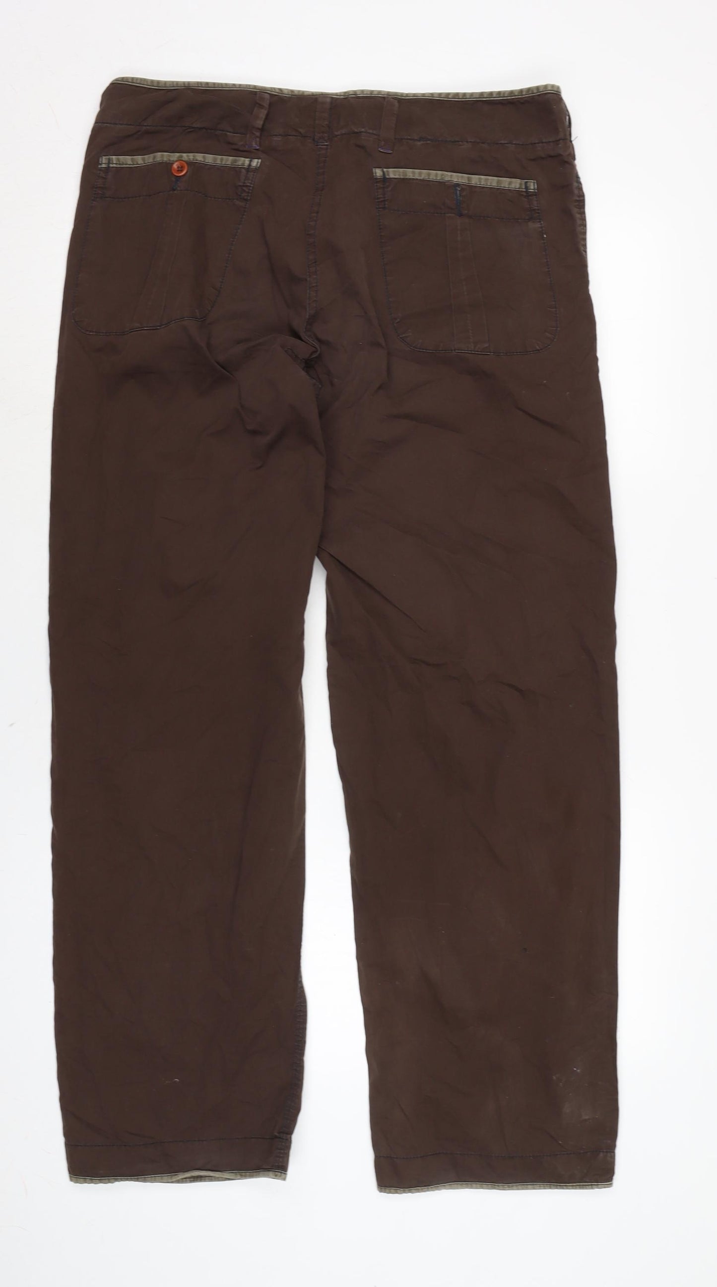 Paul Smith Mens Brown Polyester Trousers Size 32 in L32 in Regular Button