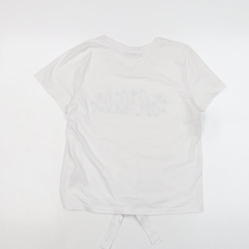 By very Womens White Cotton Basic T-Shirt Size M Crew Neck