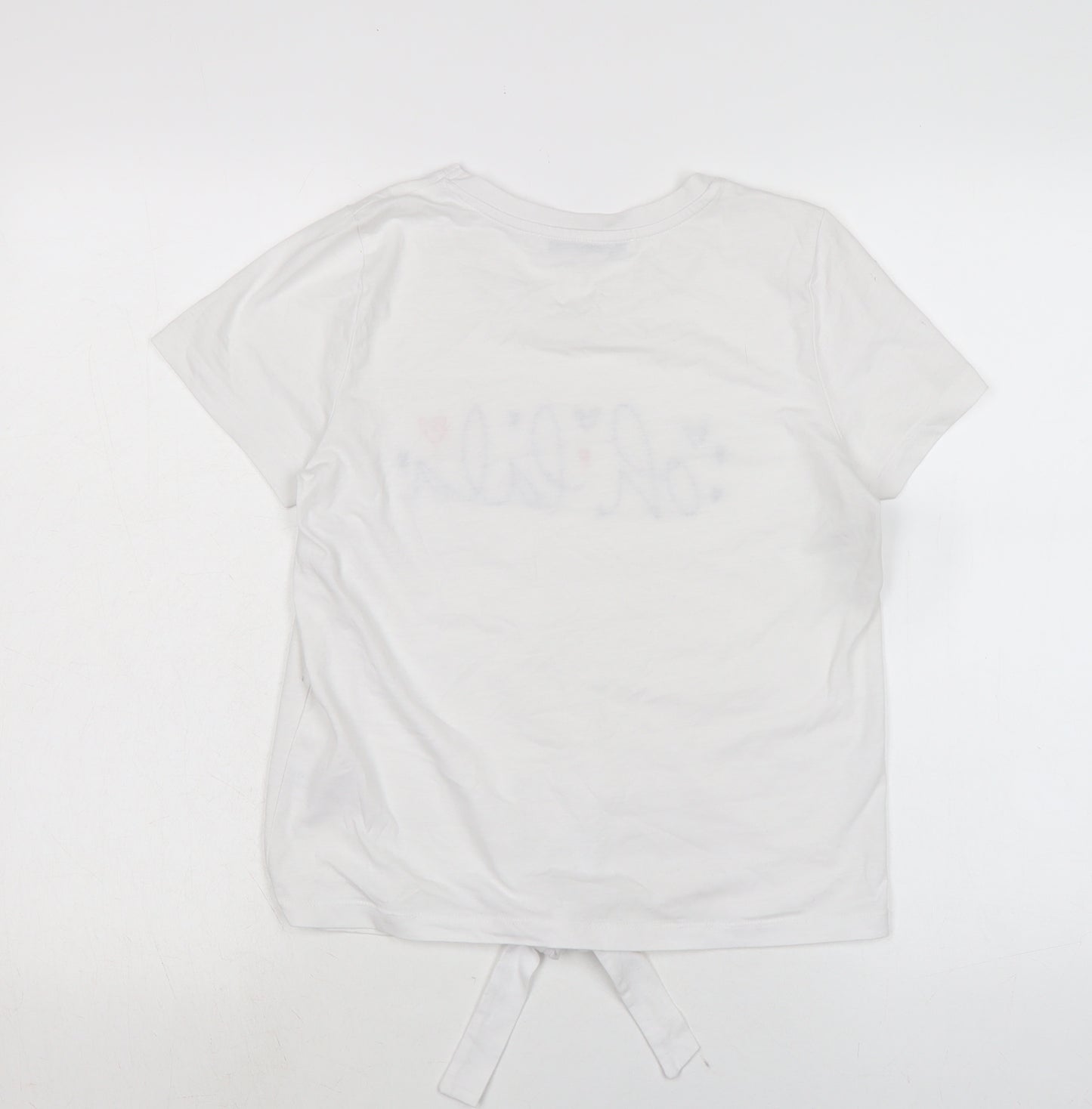By very Womens White Cotton Basic T-Shirt Size M Crew Neck