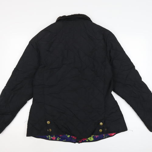 Betty kay Womens Black Quilted Jacket Size 16 Zip