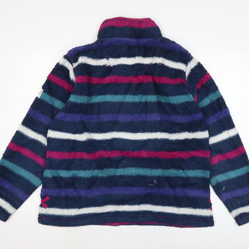 Lazy Jacks Womens Multicoloured Mock Neck Striped Polyester Pullover Jumper Size 16