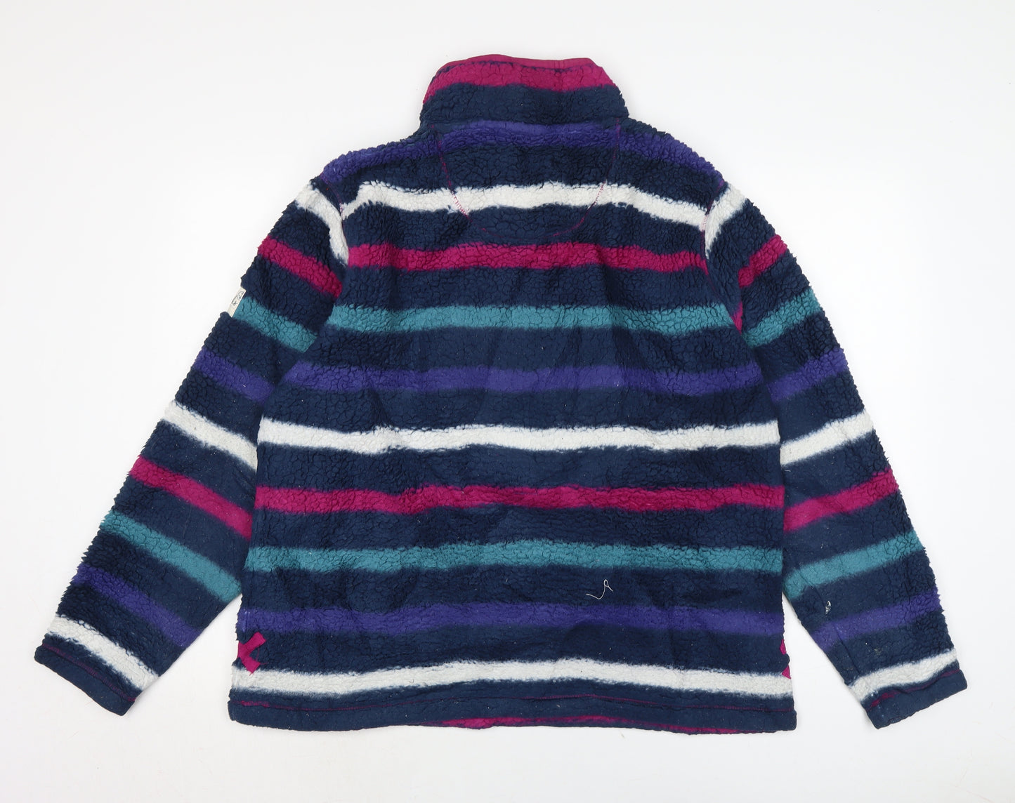 Lazy Jacks Womens Multicoloured Mock Neck Striped Polyester Pullover Jumper Size 16