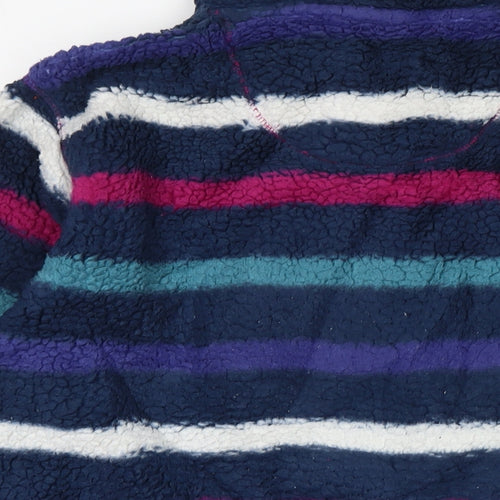 Lazy Jacks Womens Multicoloured Mock Neck Striped Polyester Pullover Jumper Size 16