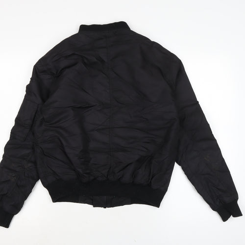 Topshop Womens Black Bomber Jacket Jacket Size 6 Zip