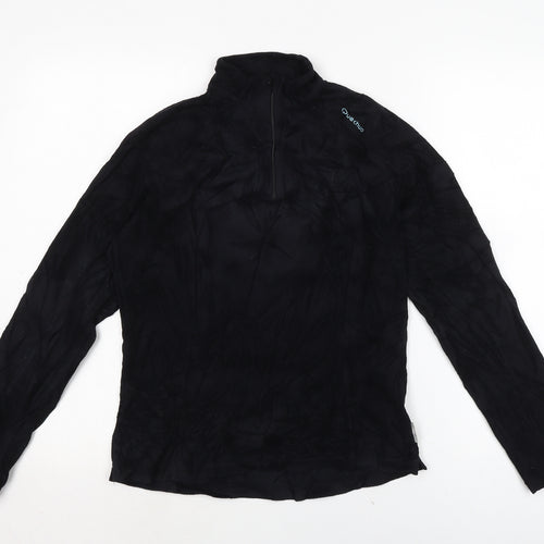 DECATHLON Womens Black Mock Neck Polyester Full Zip Jumper Size M