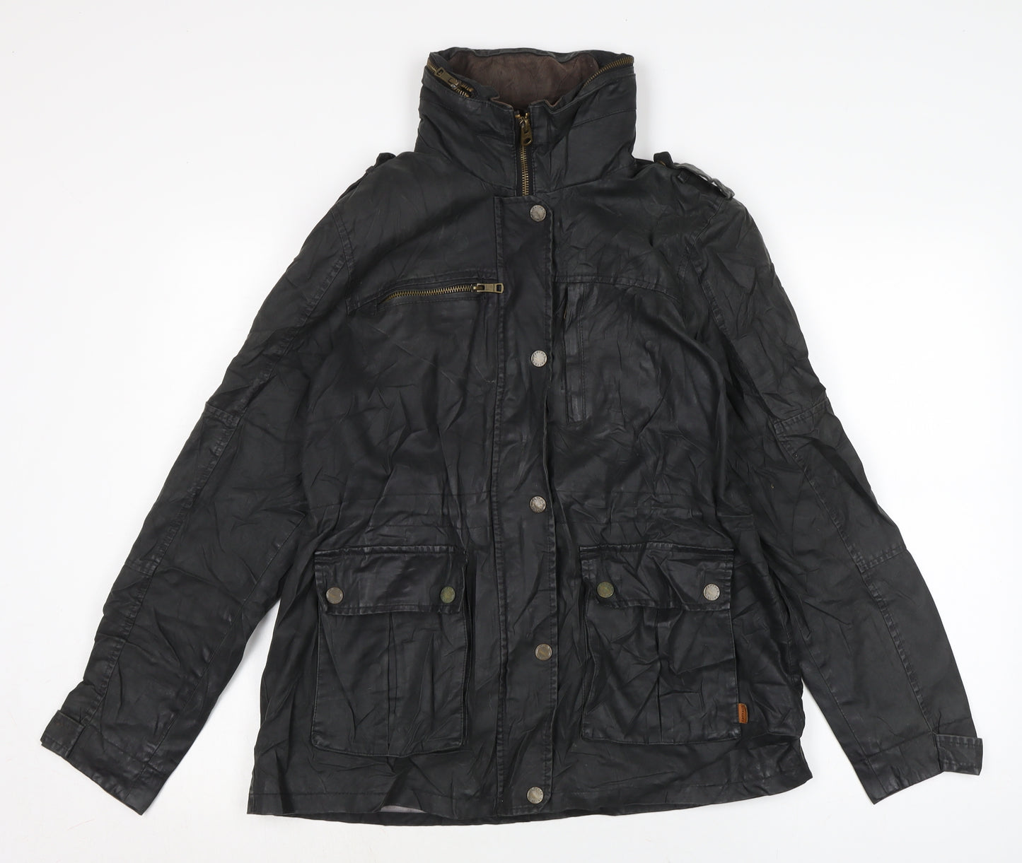 Fat Face Womens Black Anorak Jacket Size 12 Zip