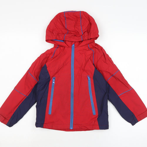 Marks and Spencer Boys Red Rain Coat Coat Size 5-6 Years Zip