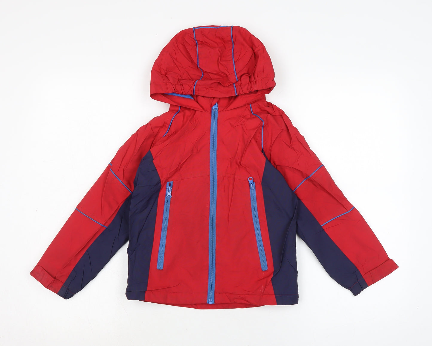 Marks and Spencer Boys Red Rain Coat Coat Size 5-6 Years Zip