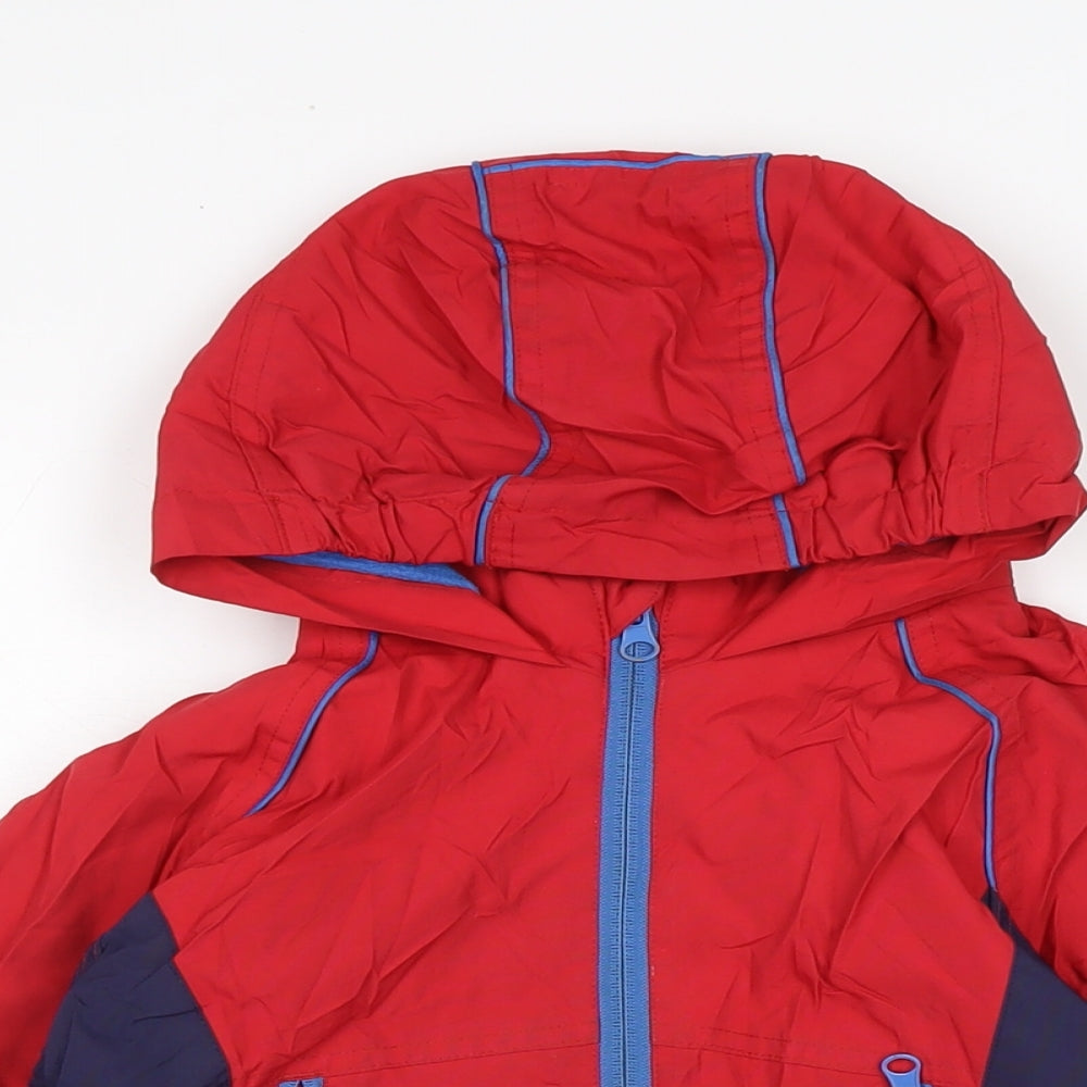 Marks and Spencer Boys Red Rain Coat Coat Size 5-6 Years Zip