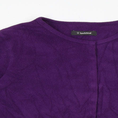 Hawkhead Womens Purple Crew Neck Polyester Cardigan Jumper Size 16