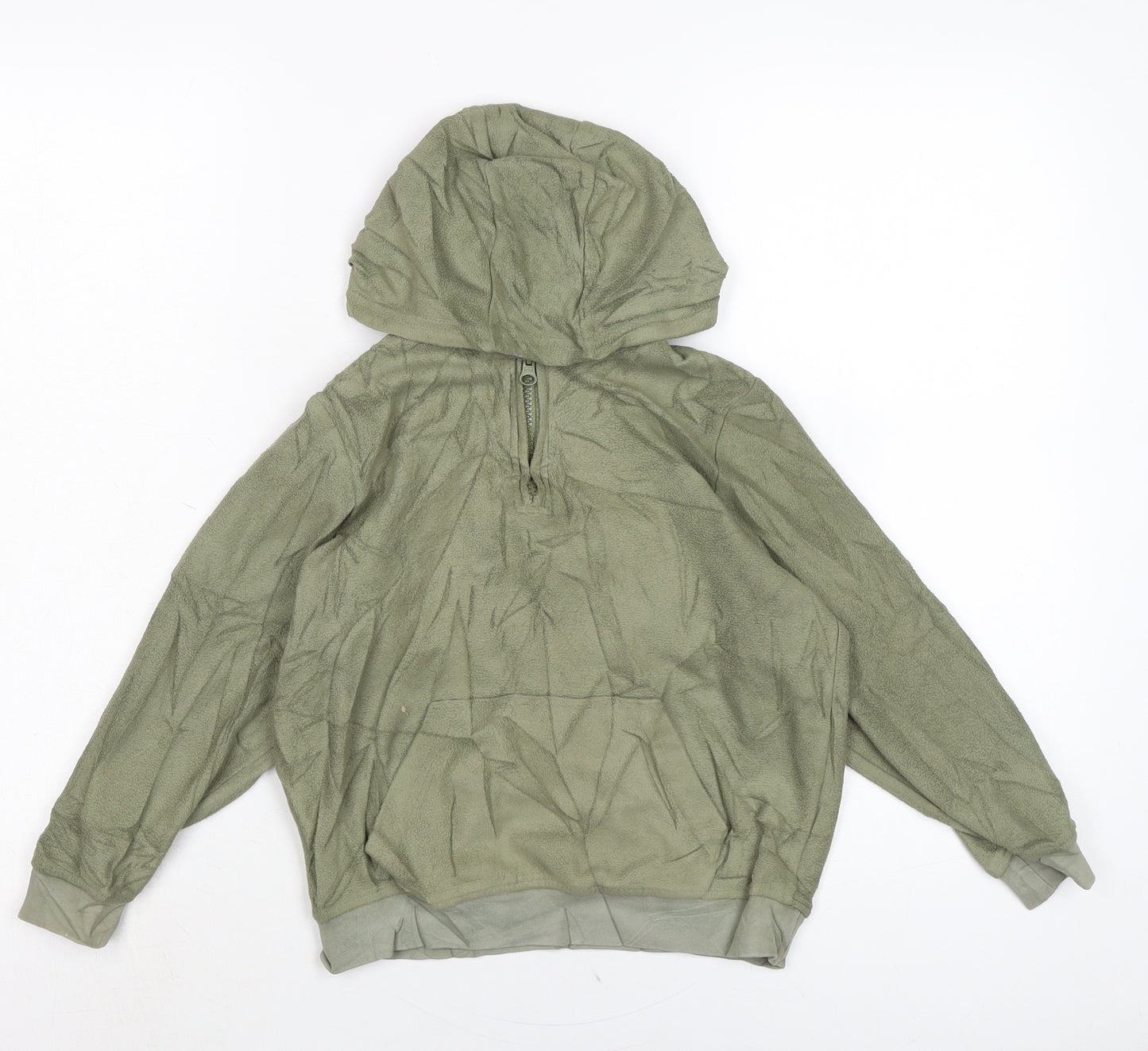 Marks and Spencer Boys Green Polyester Pullover Hoodie Size 7-8 Years