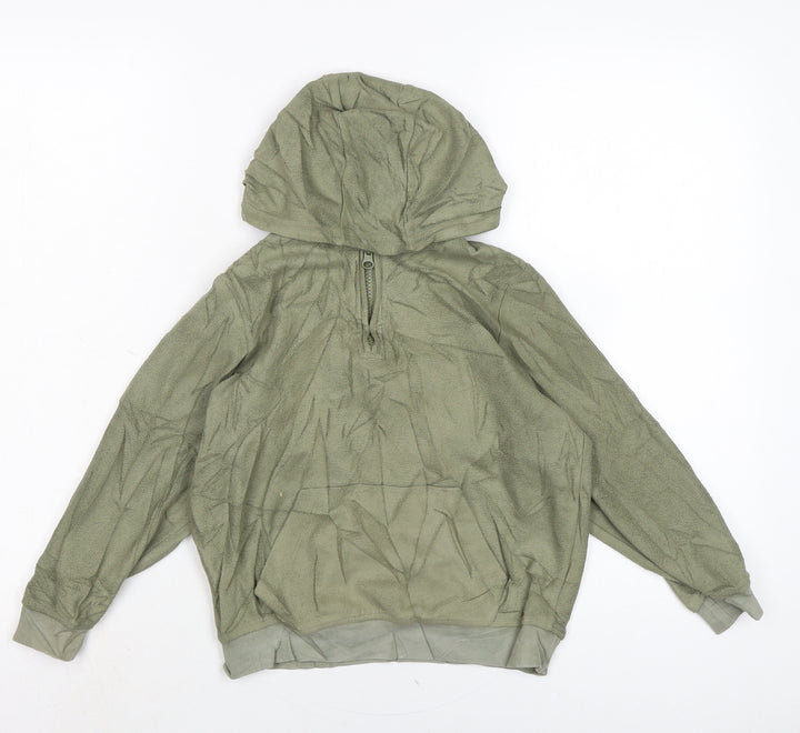 Marks and Spencer Boys Green Polyester Pullover Hoodie Size 7-8 Years