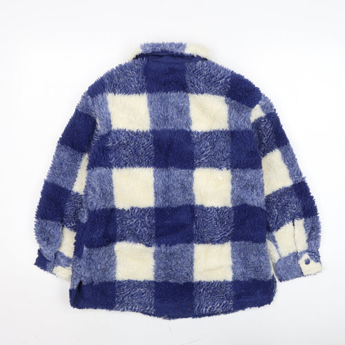 Zara Boys Blue Check Jacket Size 9-10 Years Snap