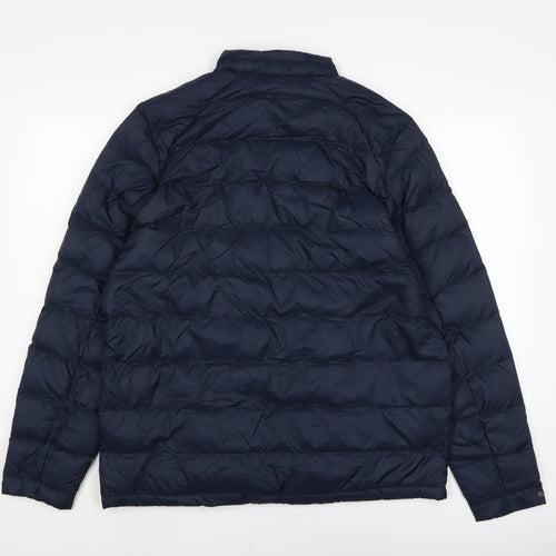 Marks and Spencer Mens Blue Quilted Jacket Size L Zip