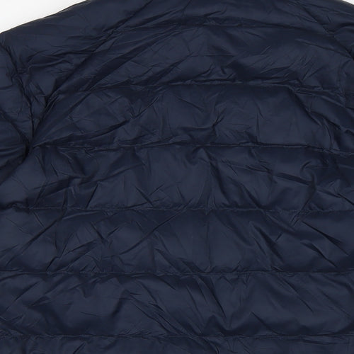 Marks and Spencer Mens Blue Quilted Jacket Size L Zip