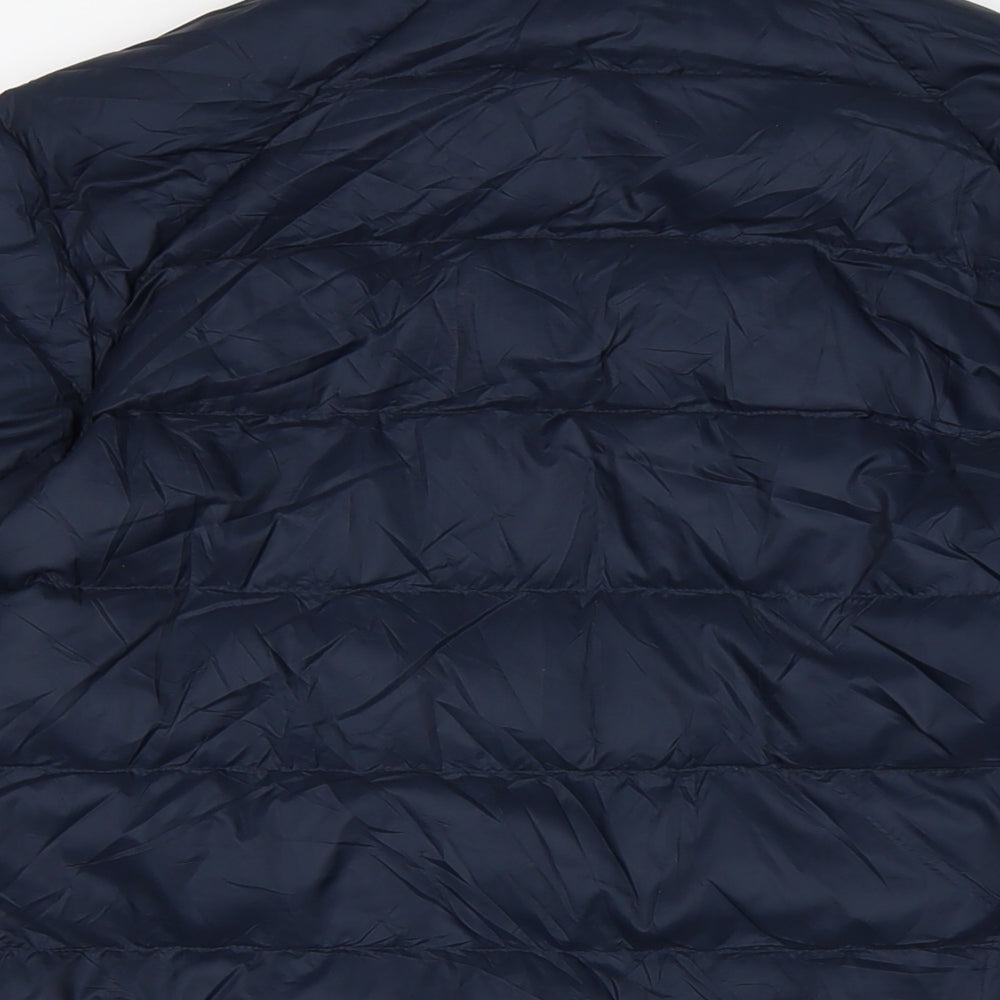Marks and Spencer Mens Blue Quilted Jacket Size L Zip