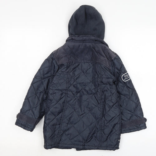 Hadleigh Boys Blue Quilted Coat Size 4-5 Years Button