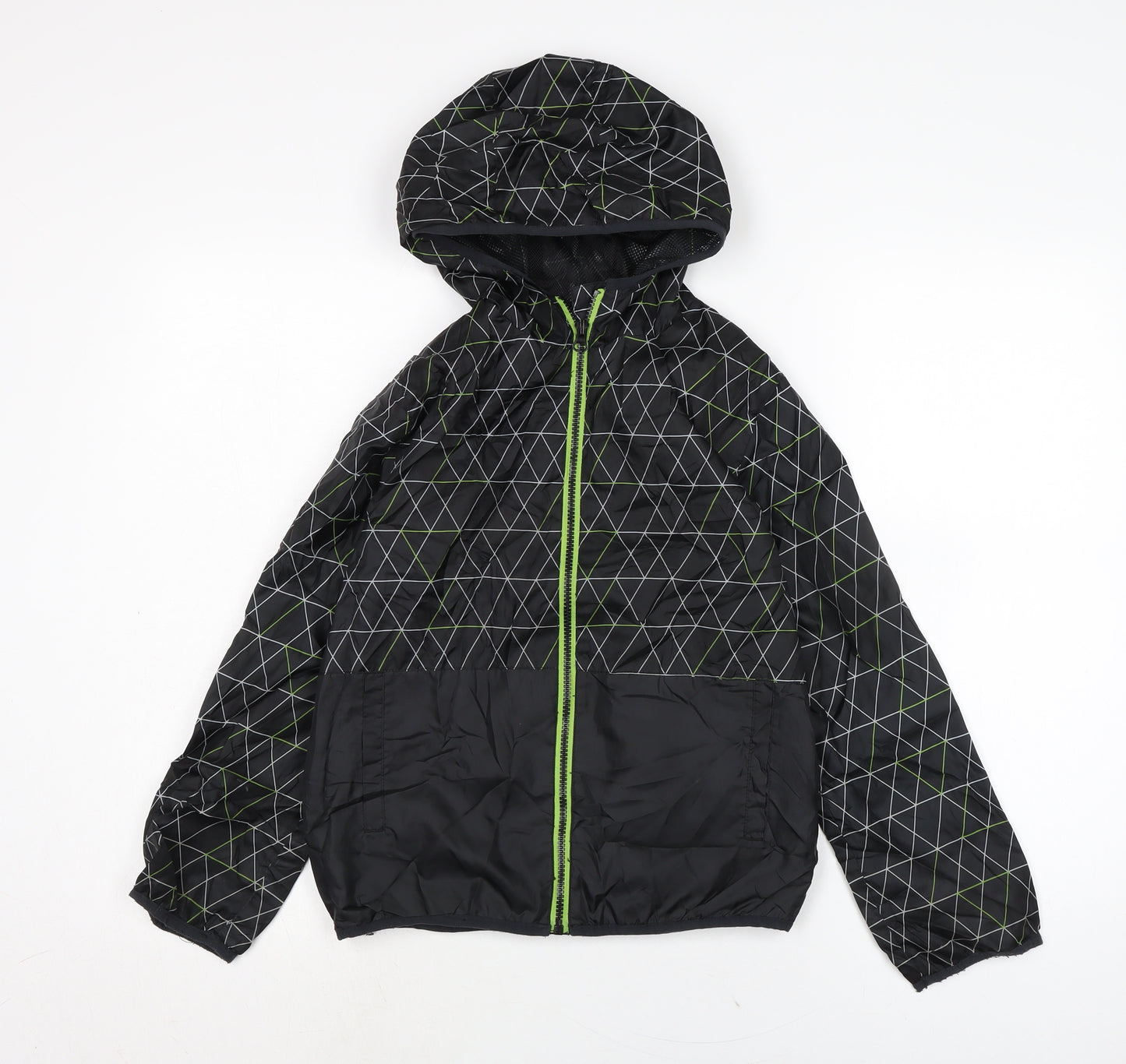 Urban Outwear Boys Black Rain Coat Coat Size 9-10 Years Zip