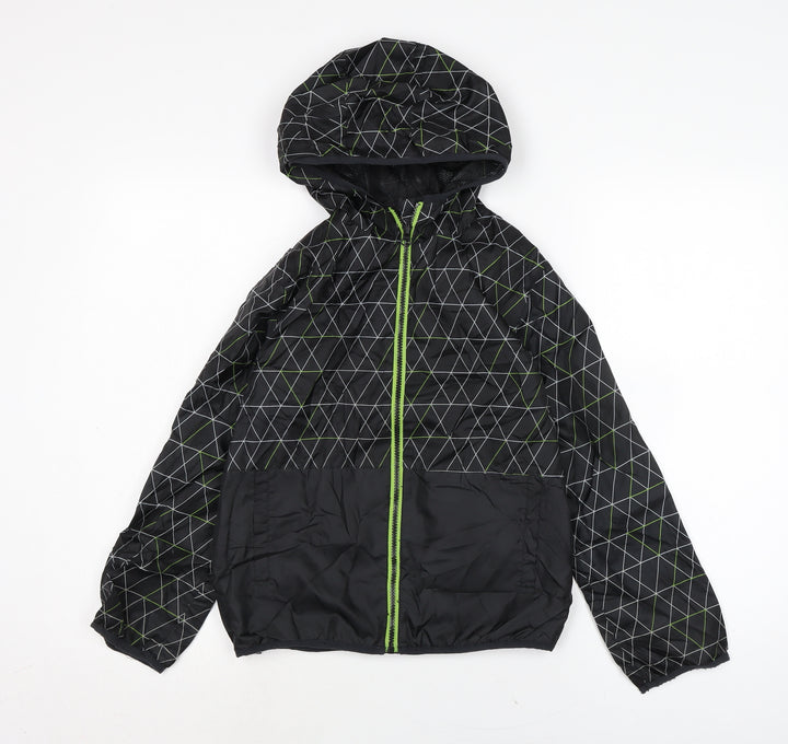 Urban Outwear Boys Black Rain Coat Coat Size 9-10 Years Zip