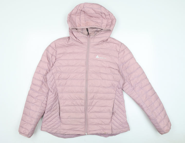 Technicals Womens Pink Quilted Jacket Size 14 Zip