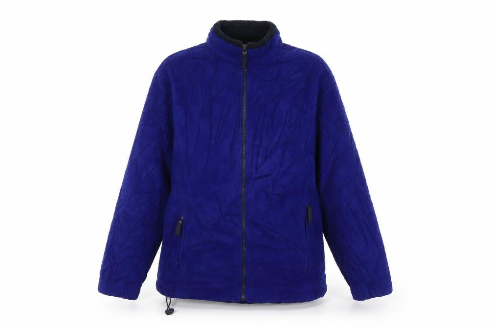 Front view of Marks & Spencer women’s blue jacket, size UK 14, zip