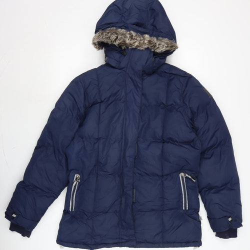 Sexe Womens Blue Parka Coat Size L Zip