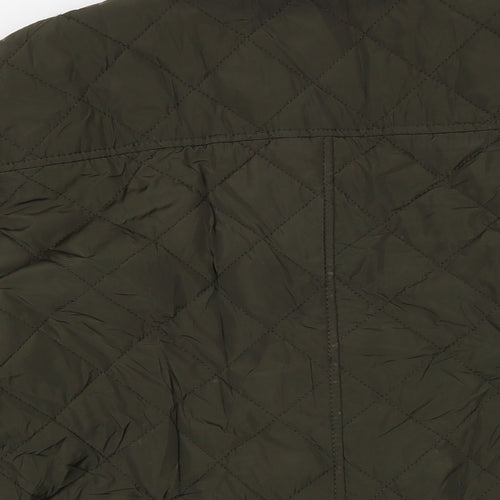 Zara Mens Green Quilted Jacket Size L Zip