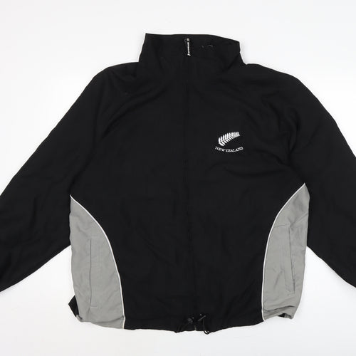 New Zealand Mens Black Bomber Jacket Jacket Size L Zip
