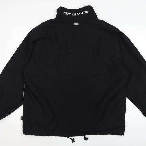 New Zealand Mens Black Bomber Jacket Jacket Size L Zip