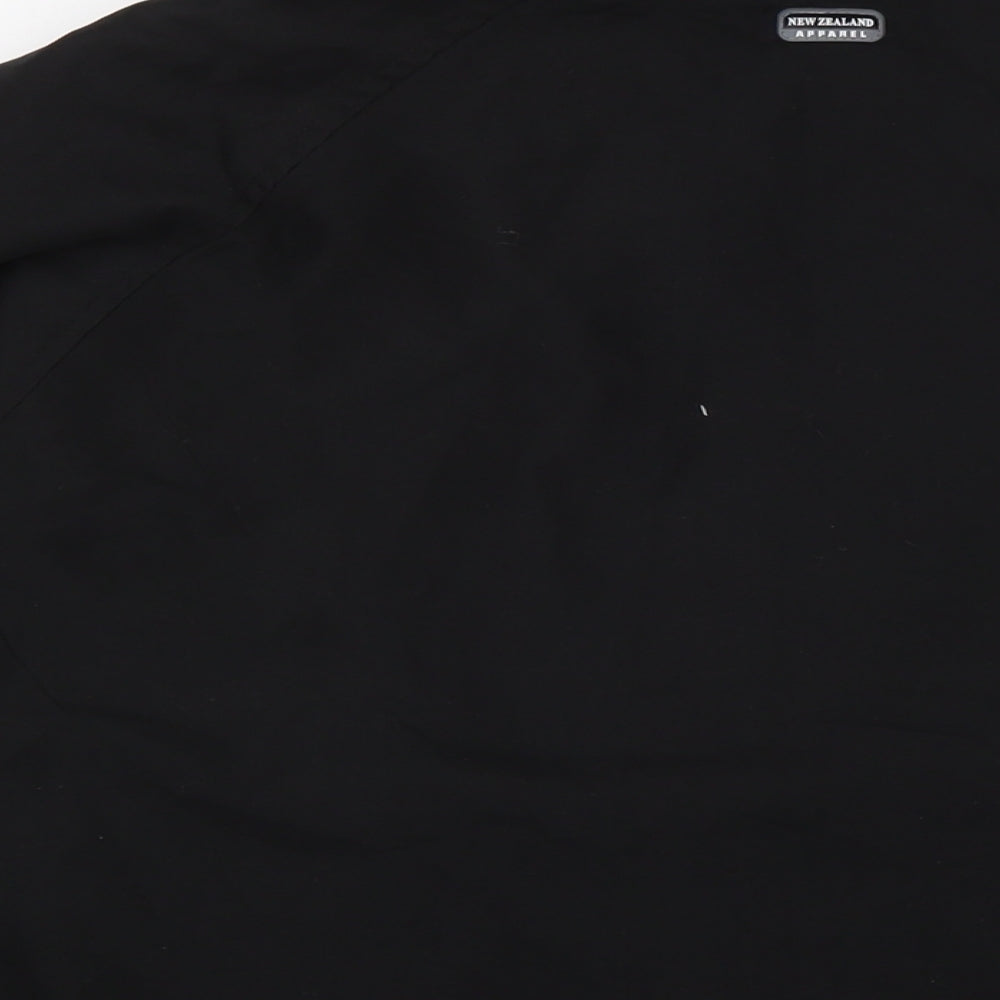 New Zealand Mens Black Bomber Jacket Jacket Size L Zip