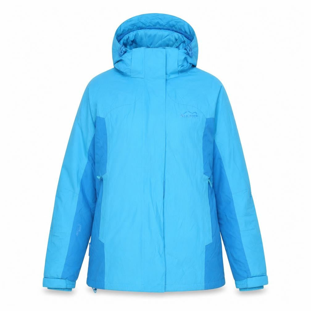 Front view of Mountain Life women’s blue anorak coat, size UK 12, zip