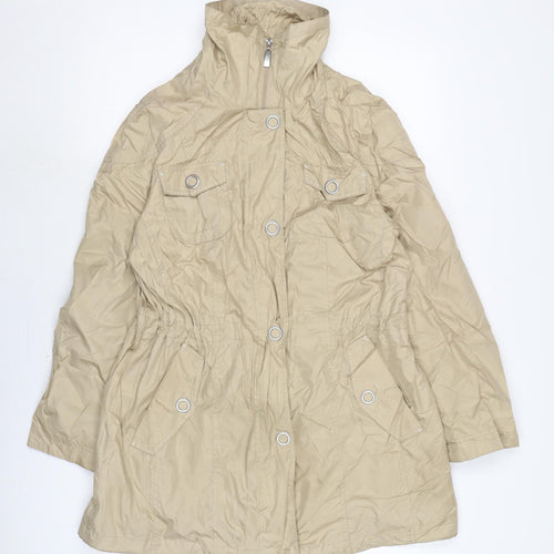 Bonita Womens Beige Rain Coat Jacket Size L Zip