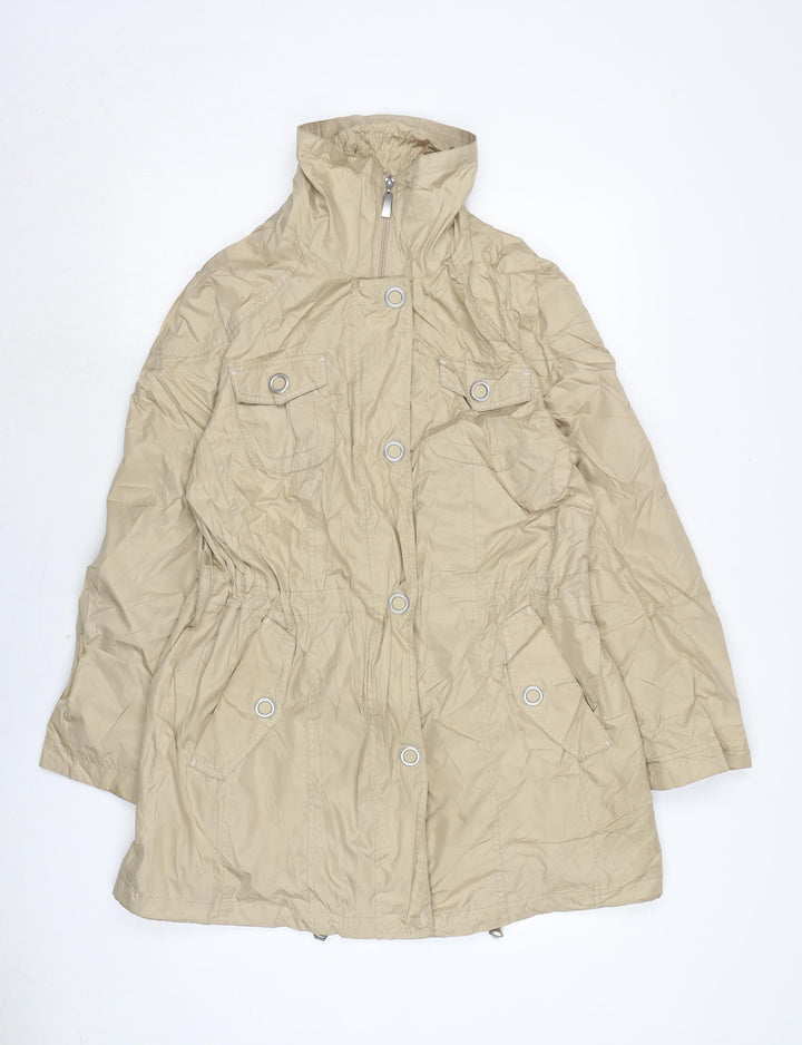 Bonita Womens Beige Rain Coat Jacket Size L Zip