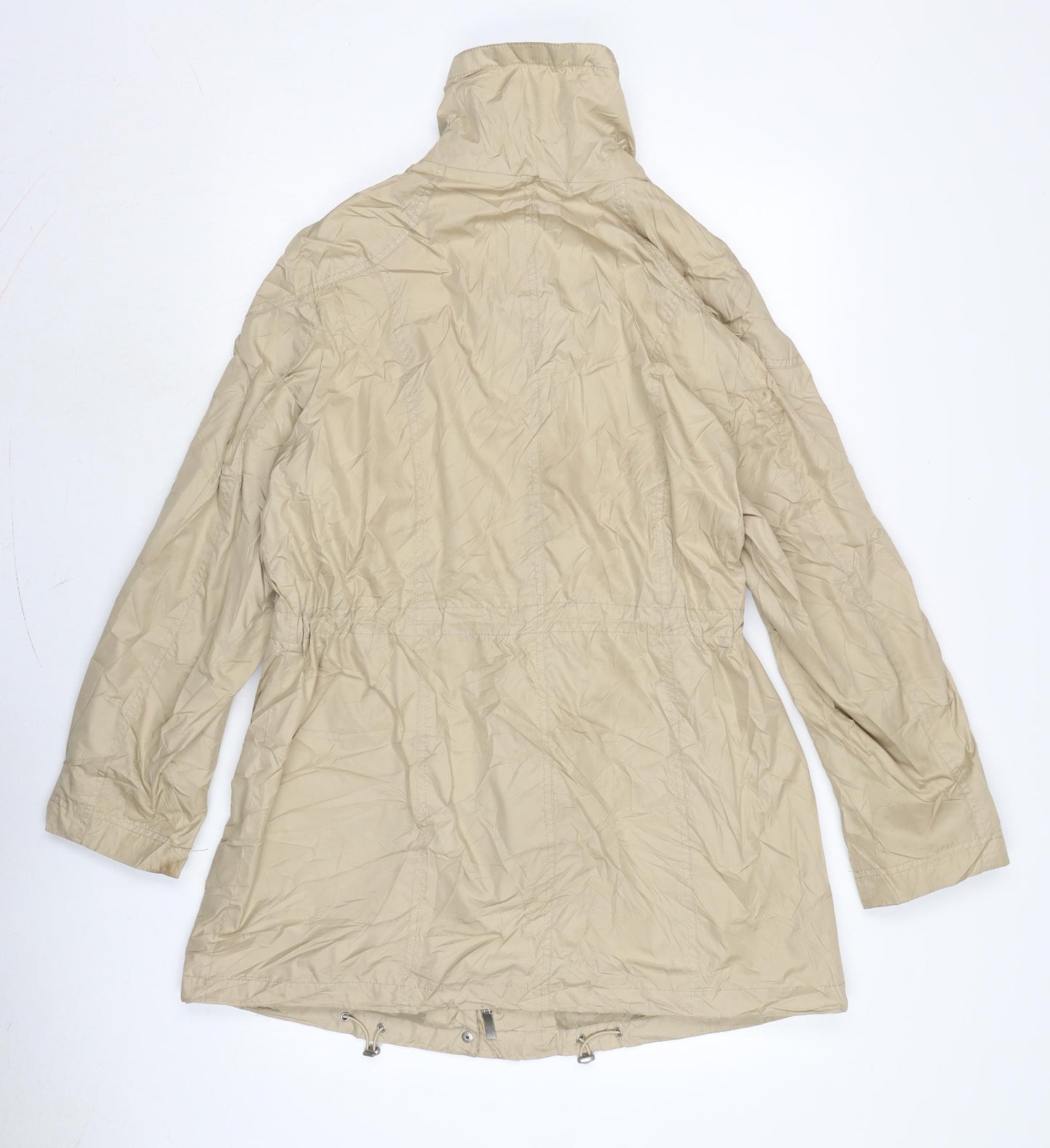 Bonita Womens Beige Rain Coat Jacket Size L Zip