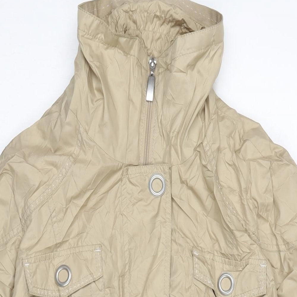 Bonita Womens Beige Rain Coat Jacket Size L Zip