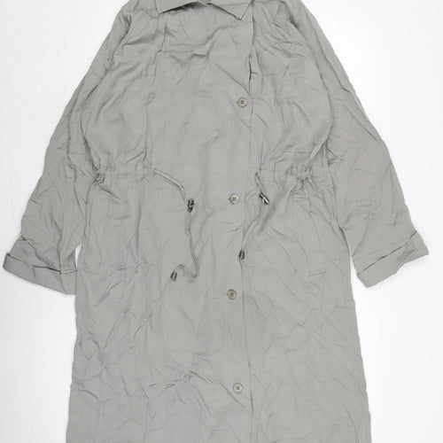 Masita Womens Grey Overcoat Coat Size L Button