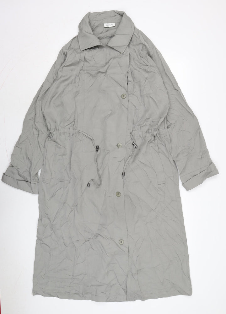 Masita Womens Grey Overcoat Coat Size L Button