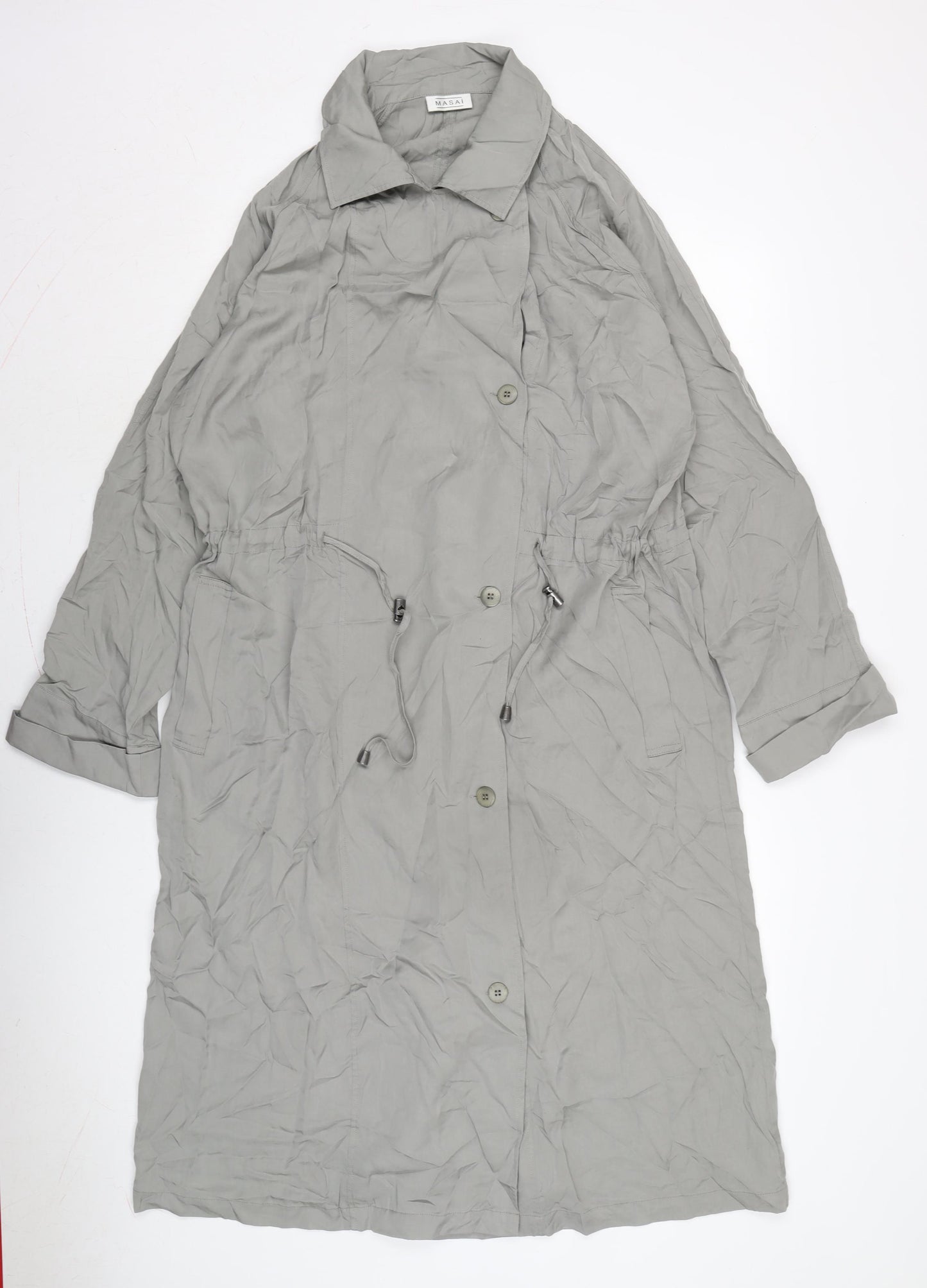 Masita Womens Grey Overcoat Coat Size L Button
