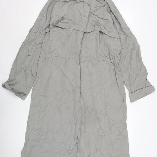 Masita Womens Grey Overcoat Coat Size L Button