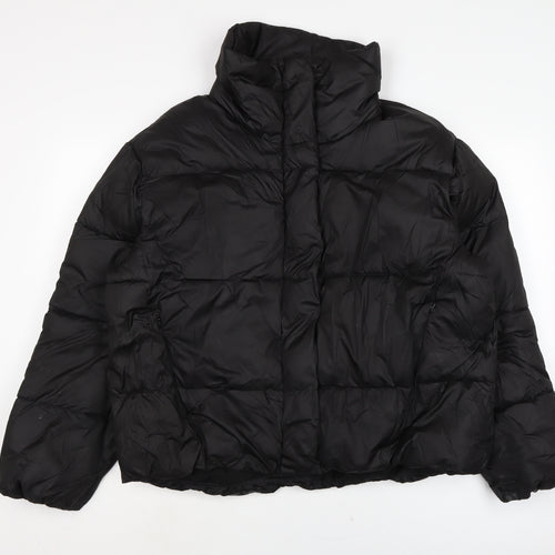 H&M Mens Black Puffer Jacket Jacket Size M Zip