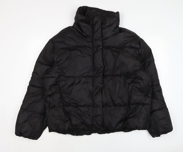 H&M Mens Black Puffer Jacket Jacket Size M Zip