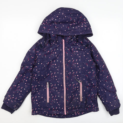 H&M Girls Blue Anorak Coat Size 8-9 Years Zip