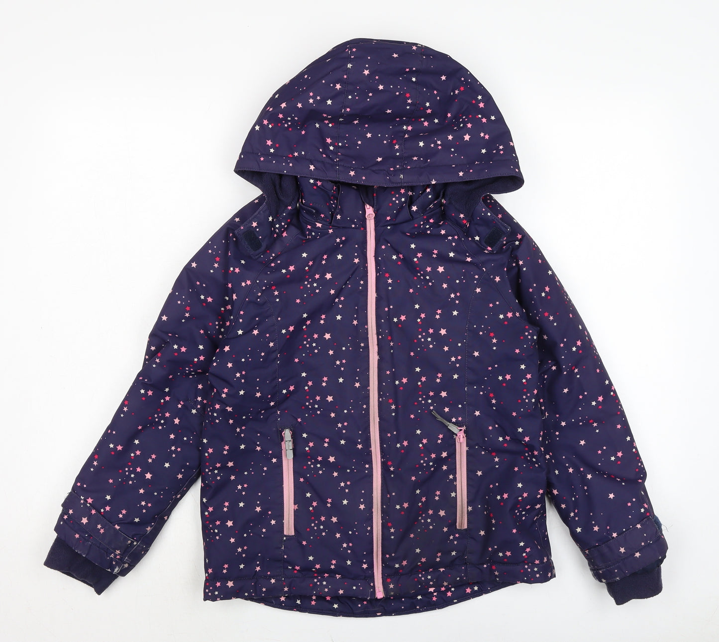 H&M Girls Blue Anorak Coat Size 8-9 Years Zip