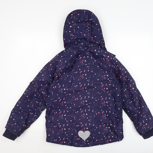 H&M Girls Blue Anorak Coat Size 8-9 Years Zip