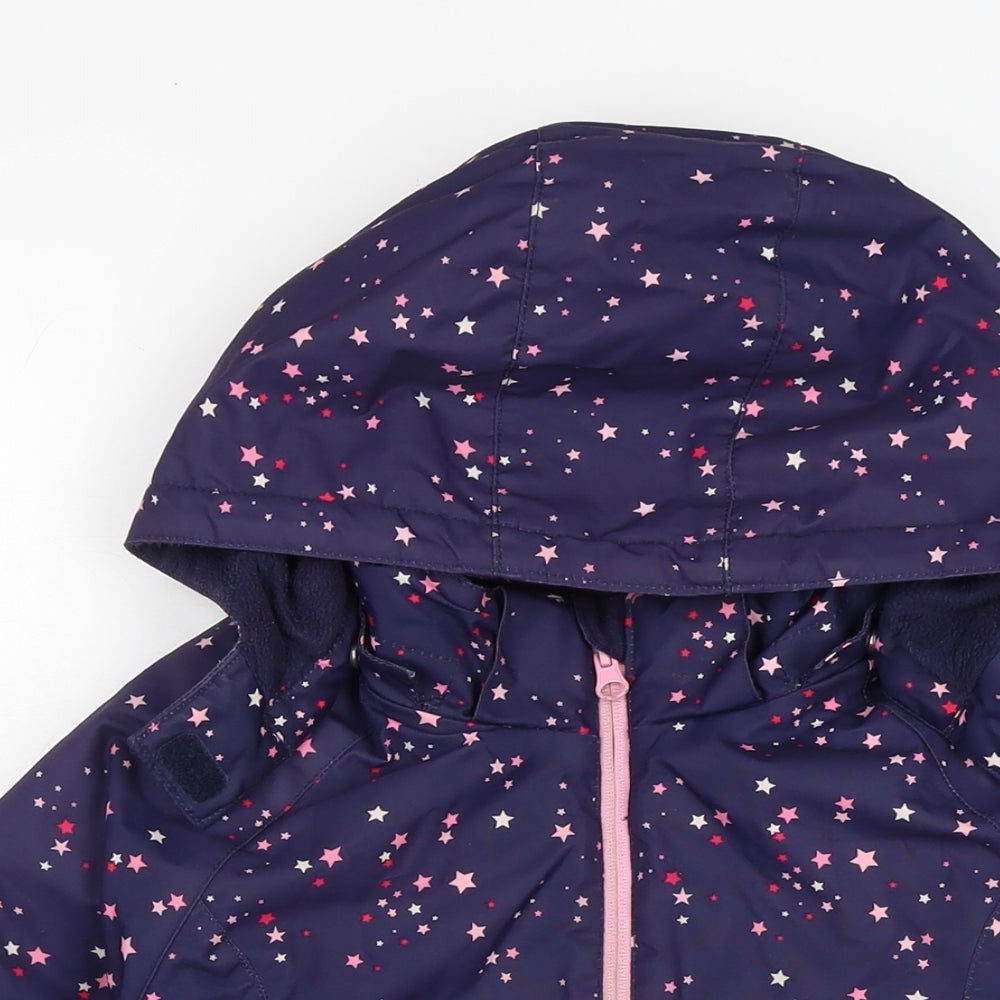 H&M Girls Blue Anorak Coat Size 8-9 Years Zip