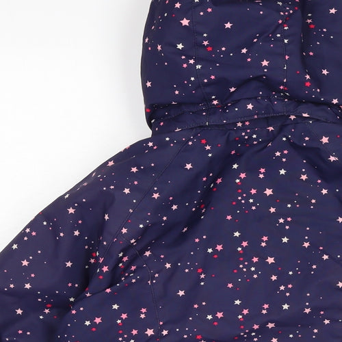 H&M Girls Blue Anorak Coat Size 8-9 Years Zip